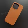 Чехол iPhone 16 Pro Leather Case (MagSafe) Cinnamon