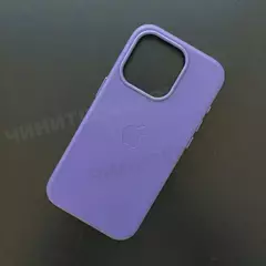 Чехол iPhone 15 Pro Leather Case (MagSafe) Lavender