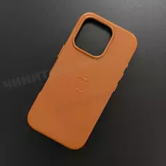 Чехол iPhone 16 Pro Leather Case (MagSafe) Cinnamon