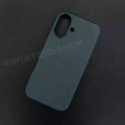 Чехол iPhone 16 Leather Case (MagSafe) Marine Green