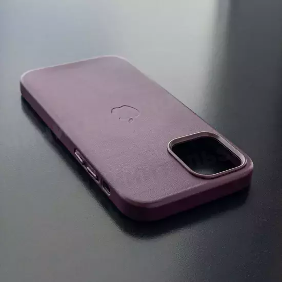 Чехол iPhone 12/12 Pro Leather Case (MagSafe) Dark Cherry