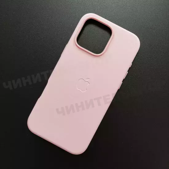 Чехол iPhone 16 Pro Max Leather Case (MagSafe) Chalk Pink