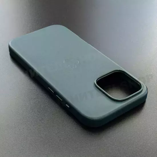 Чехол iPhone 16 Pro Max Leather Case (MagSafe) Marine Green