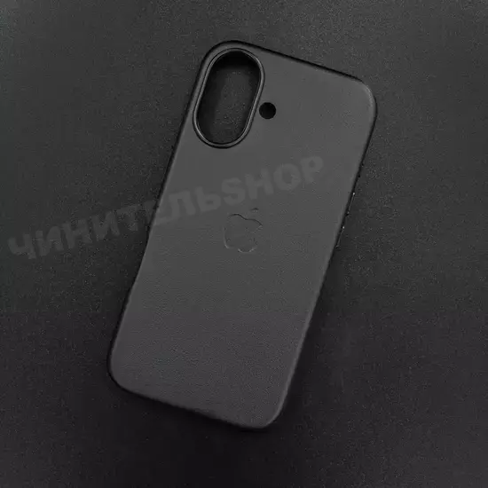 Чехол iPhone 16 Leather Case (MagSafe) Black
