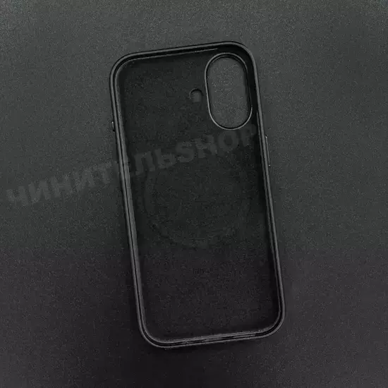 Чехол iPhone 16 Leather Case (MagSafe) Black
