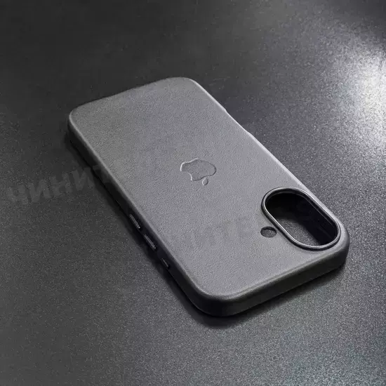 Чехол iPhone 16 Leather Case (MagSafe) Black
