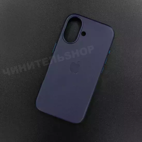 Чехол iPhone 16 Leather Case (MagSafe) Night Blue