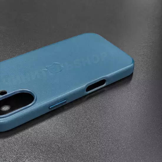 Чехол iPhone 16 Leather Case (MagSafe) Pacific Blue