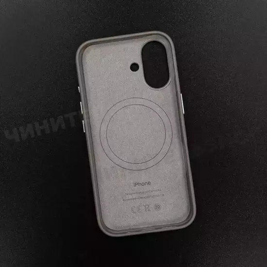 Чехол iPhone 16 Leather Case (MagSafe) Taupe